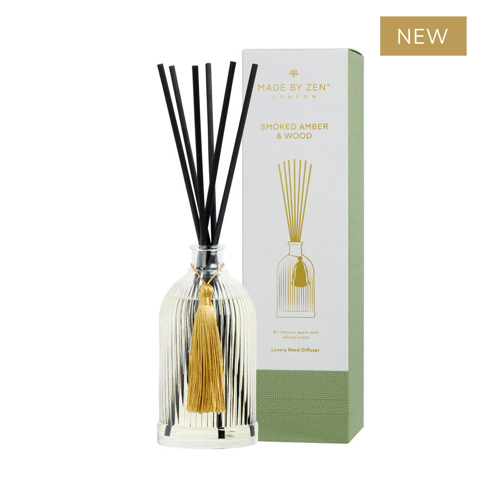 Made by Zen | Smoked Amber & Wood Large Riad Reed Diffuser – Made By Zen